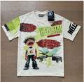 New Trendy H Hell Star Series Printed Double Yarn Pure Cotton Casual Unisex Summer Loose Short-Sleeve T-Shirt
