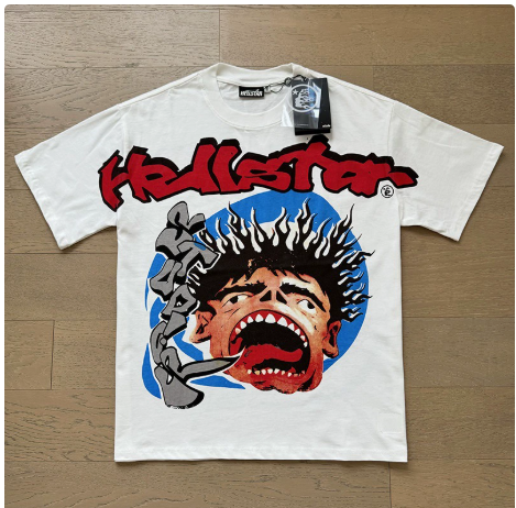 New Trendy H Hell Star Series Printed Double Yarn Pure Cotton Casual Unisex Summer Loose Short-Sleeve T-Shirt