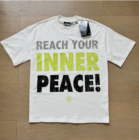 New Trendy H Hell Star Series Printed Double Yarn Pure Cotton Casual Unisex Summer Loose Short-Sleeve T-Shirt